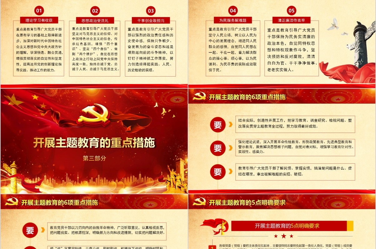 开展第二批主题教育不忘初心牢记使命党政党课PPT模板