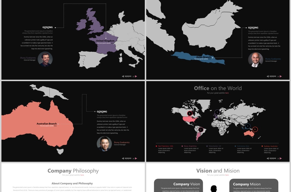 创意图片占位符排版设计商务工作通用PPT模板素材Gosong - Powerpoint Template