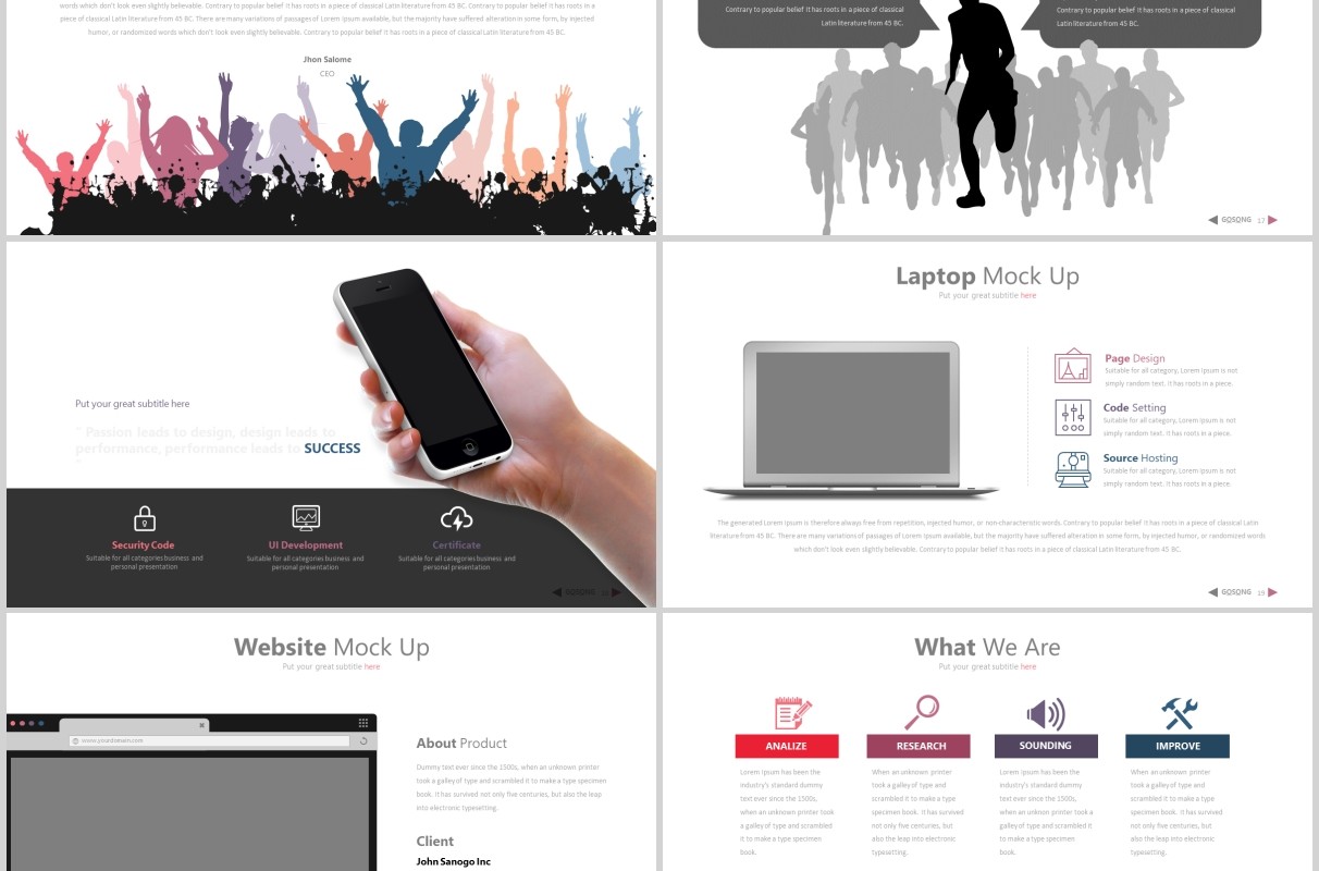 创意图片占位符排版设计商务工作通用PPT模板素材Gosong - Powerpoint Template