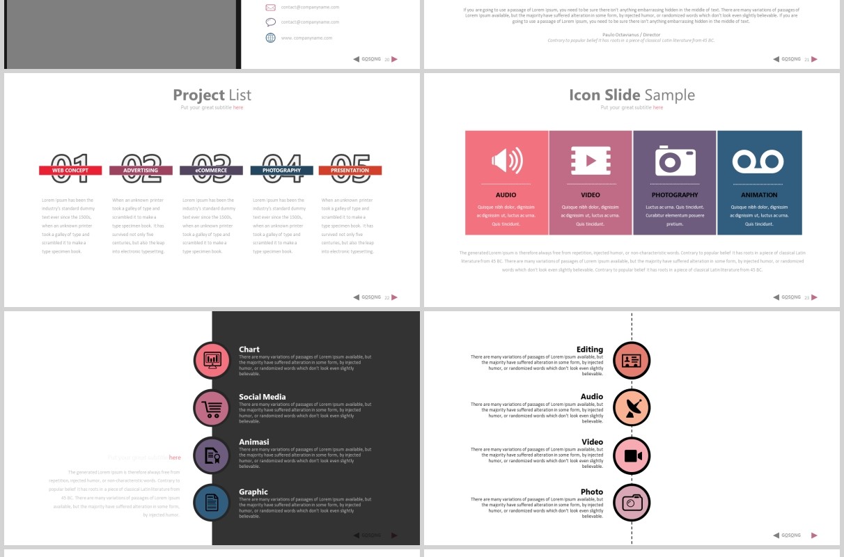 创意图片占位符排版设计商务工作通用PPT模板素材Gosong - Powerpoint Template