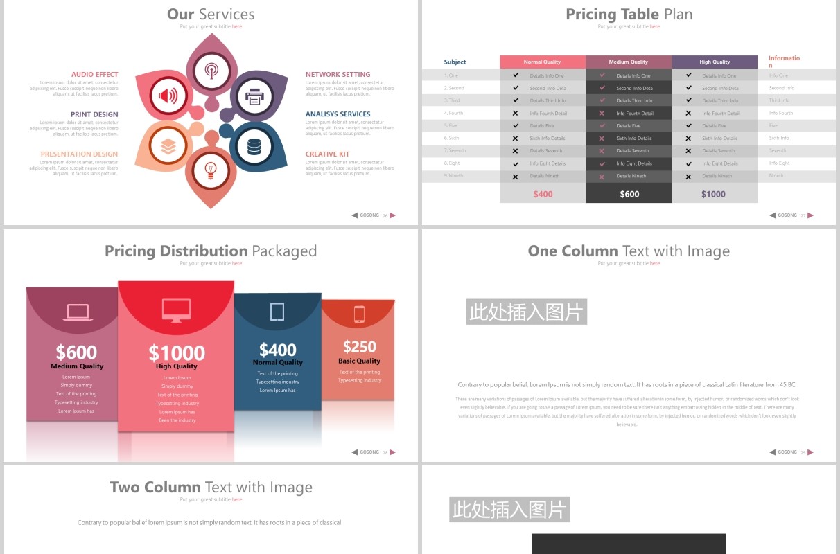 创意图片占位符排版设计商务工作通用PPT模板素材Gosong - Powerpoint Template