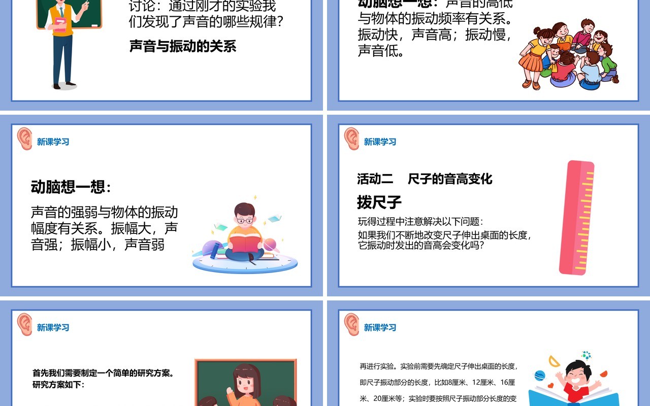 教科版四年级科学上册探索尺子的高音变化课件PPT模板