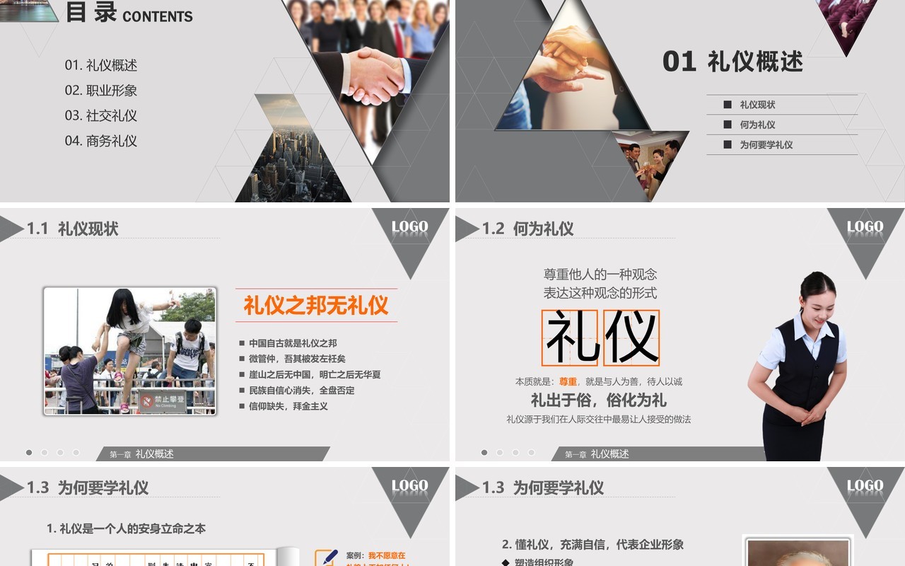 大气高端商务礼仪职业形象培训PPT模板