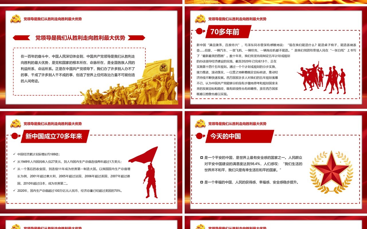 红色简约我们为什么能成功专题党课学习讲座PPT模板