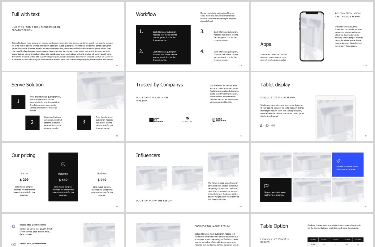 超实用简约图片排版PPT模板KEY模板MURO Powerpoint Keynote