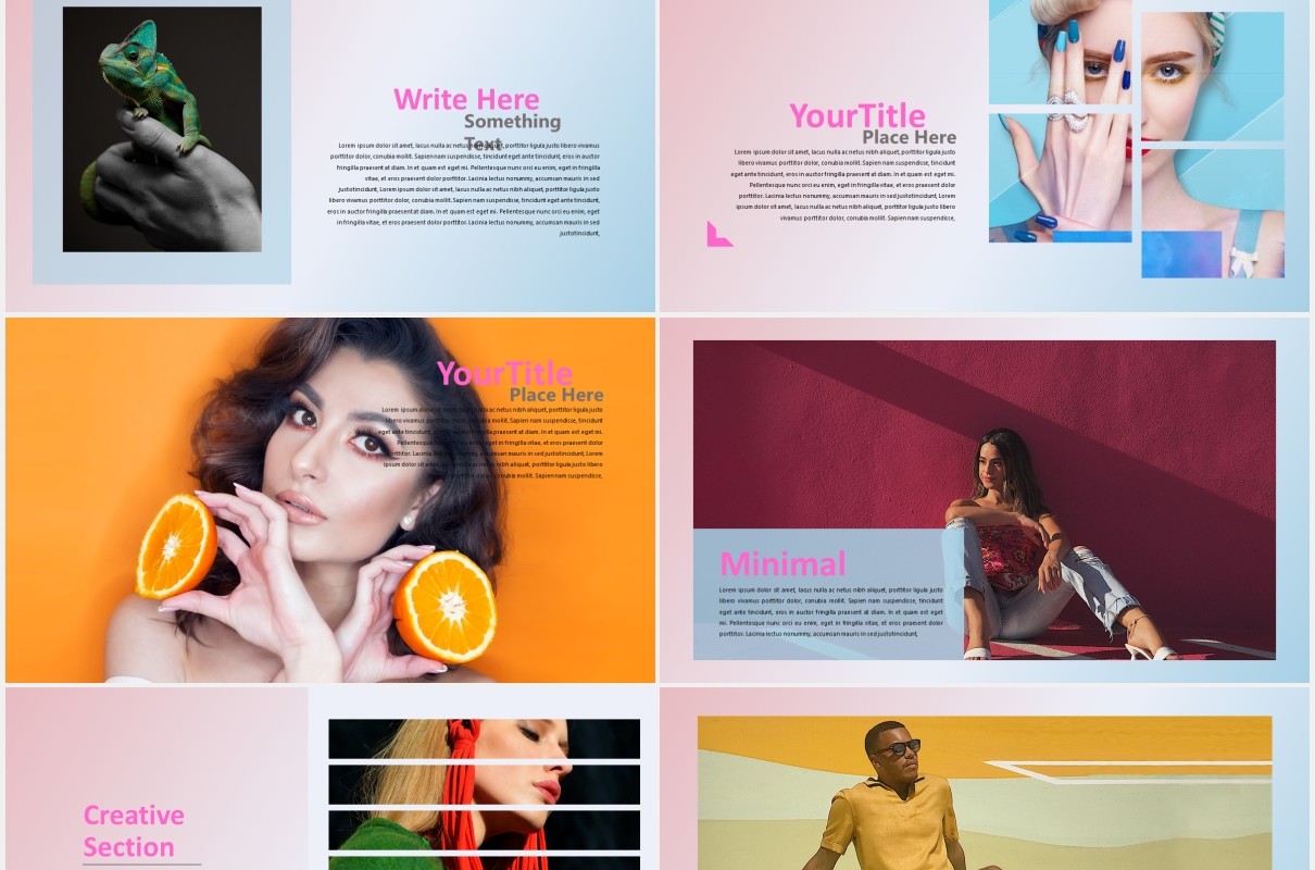 甜蜜图片作品展示PPT模板Sweet Powerpoint Template