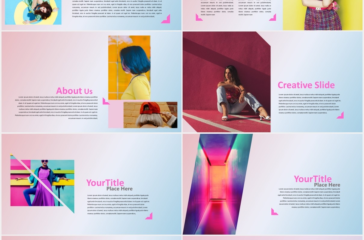 甜蜜图片作品展示PPT模板Sweet Powerpoint Template