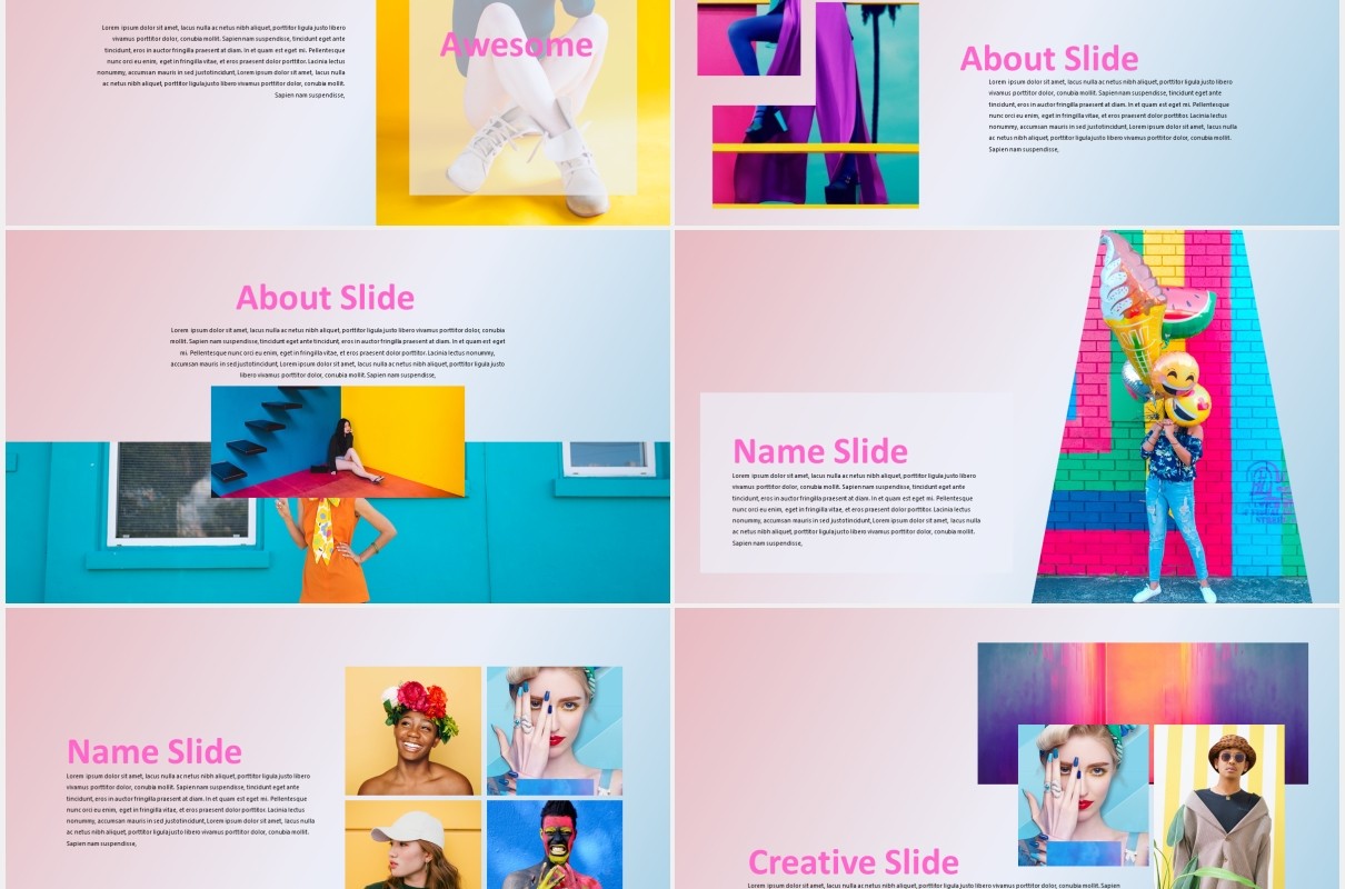 甜蜜图片作品展示PPT模板Sweet Powerpoint Template