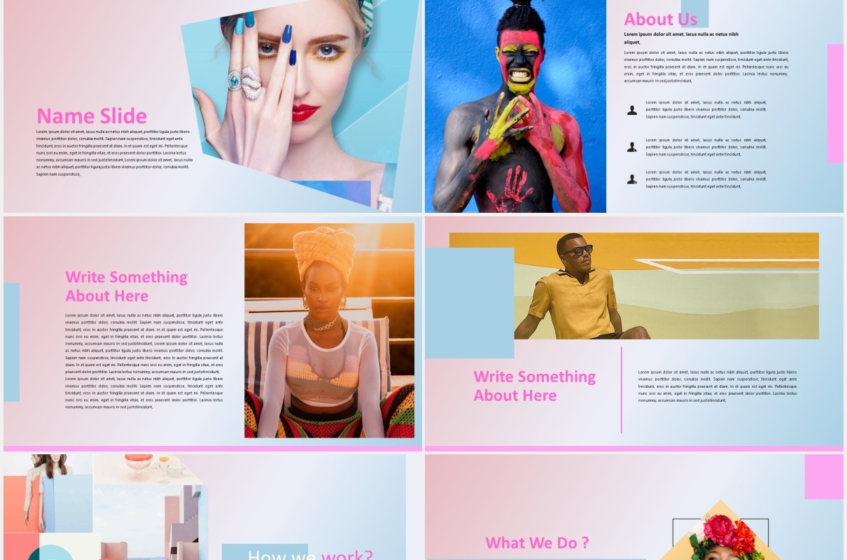 甜蜜图片作品展示PPT模板Sweet Powerpoint Template