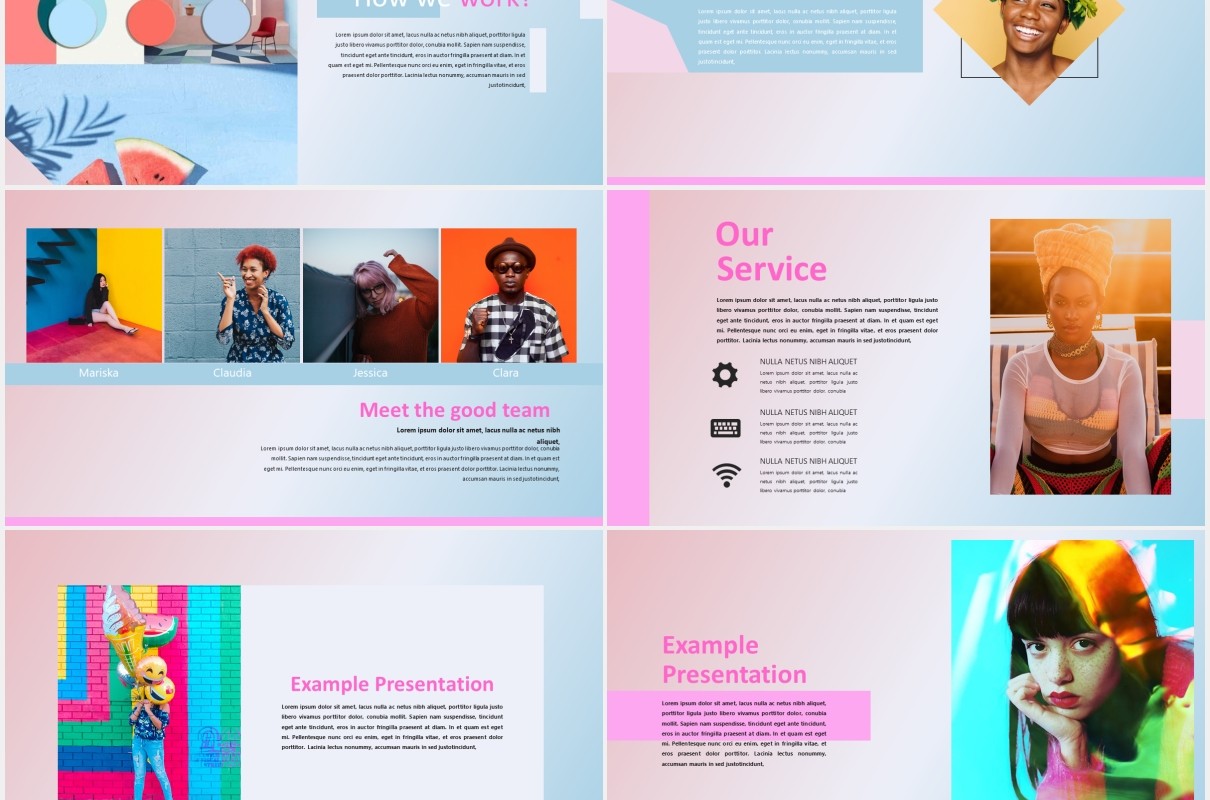 甜蜜图片作品展示PPT模板Sweet Powerpoint Template