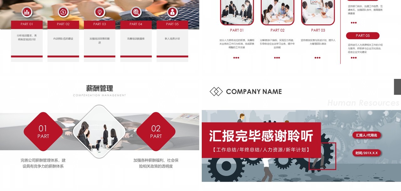 人力资源工作计划总结汇报PPT模板12