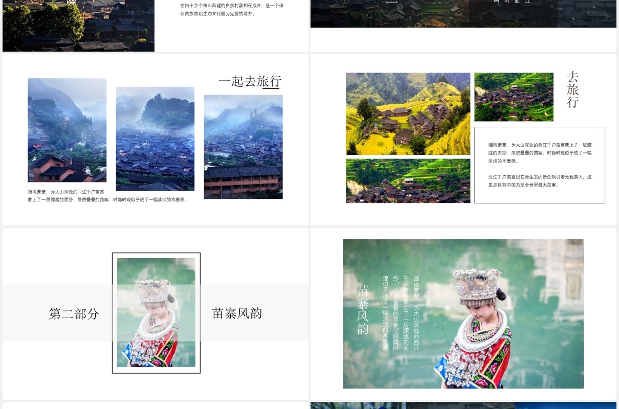 少数民族苗寨介绍PPT模板