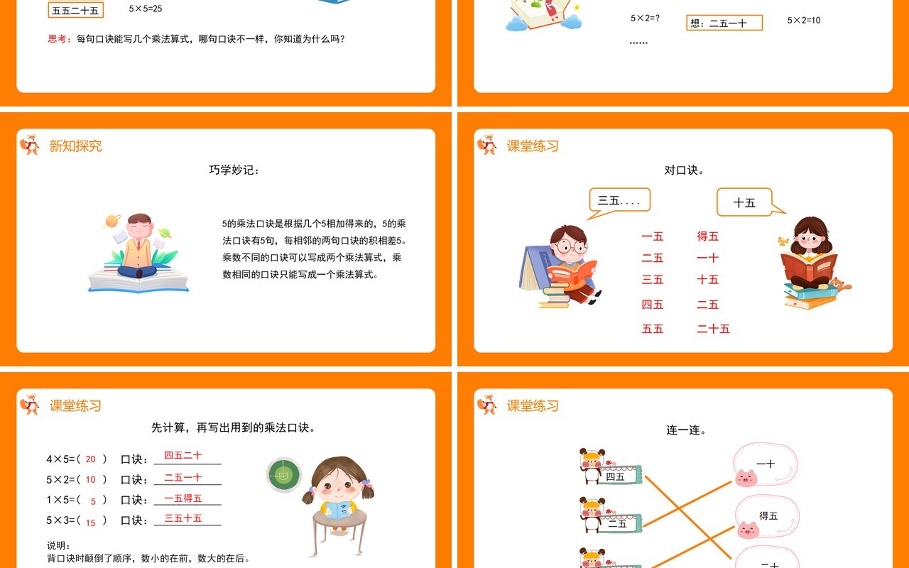 部编版二年级数学上册表内乘法5的乘法口诀课件PPT模板