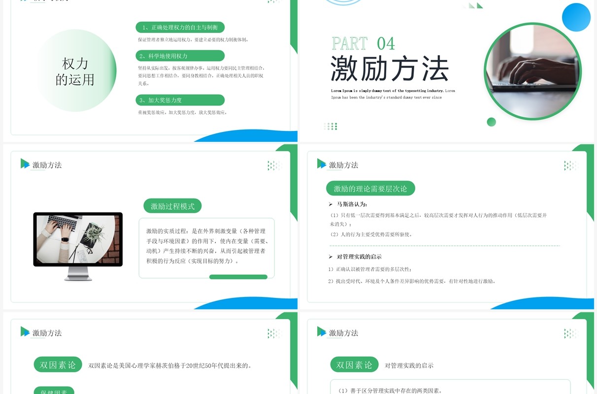 绿色商务风企业高效员工管理培训PPT模板
