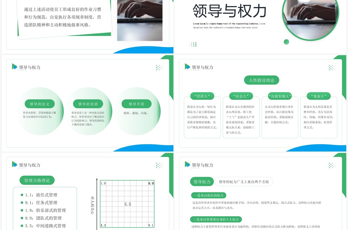 绿色商务风企业高效员工管理培训PPT模板