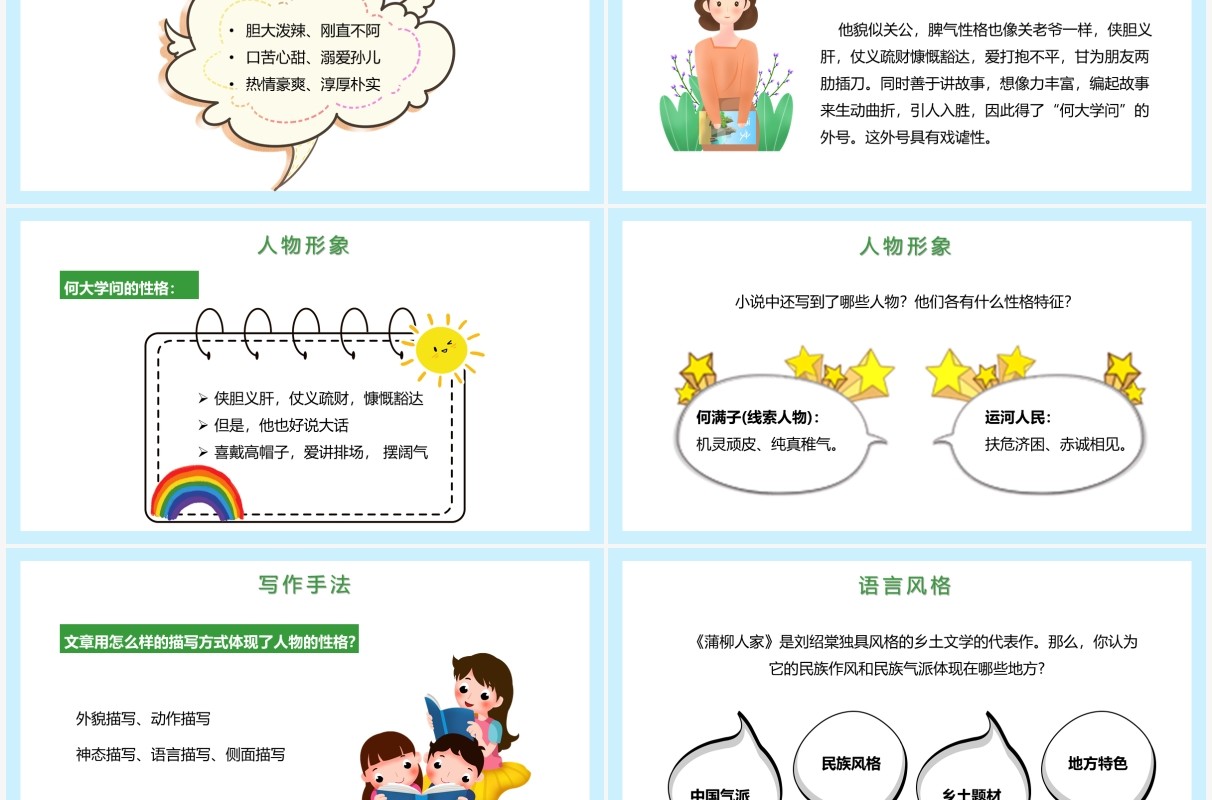 部编版九年级语文下册蒲柳人家课件PPT模板