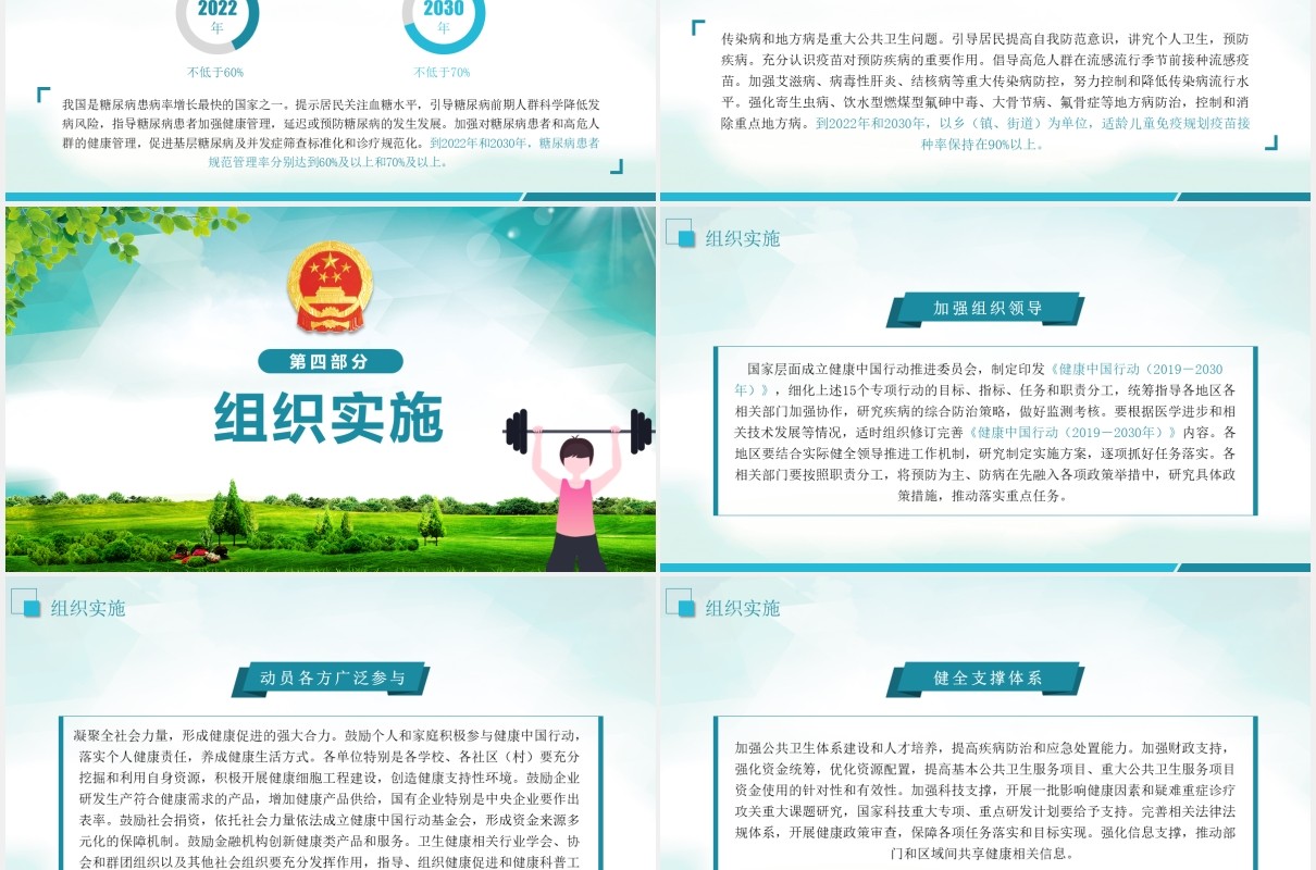 国务院关于实施健康中国行动的意见学习解读党课党建PPT模板