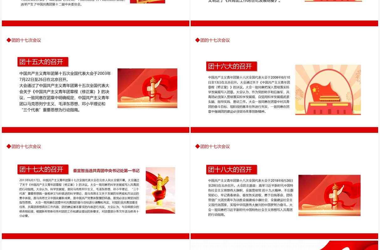 共青团的光辉历史动态PPT模板