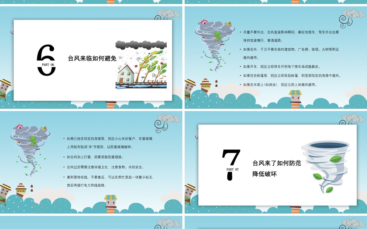 预防台风安全教育培训课件PPT模板