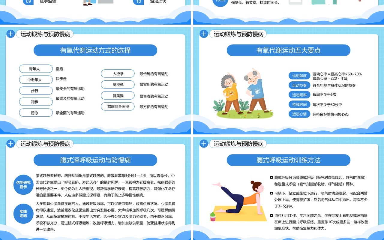 蓝色卡医疗慢性病预防与健康管理PPT模板