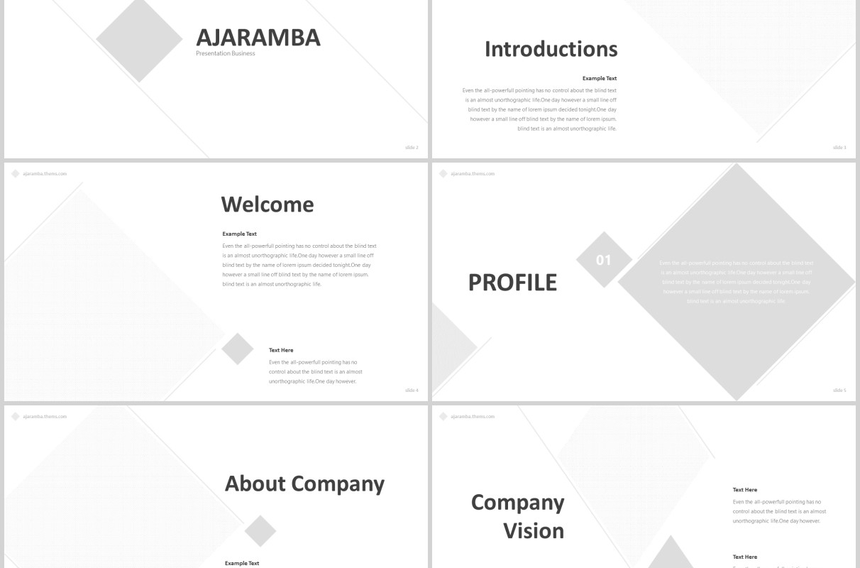 吉他乐器产品展示项目介绍PPT模板版式创意设计Ajaramba Powerpoint Template