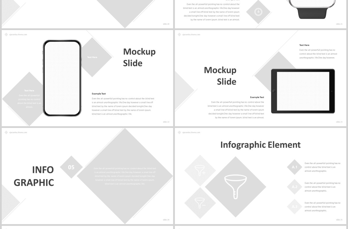 吉他乐器产品展示项目介绍PPT模板版式创意设计Ajaramba Powerpoint Template