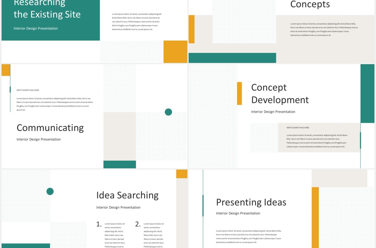 简约室内设计公司宣传介绍PPT模板图片排版设计INTERIA - Interior Design Powerpoint Template