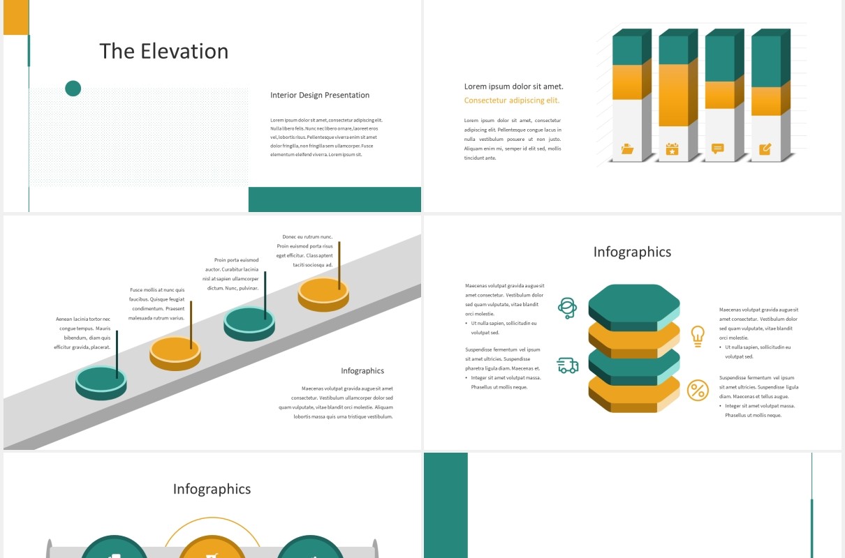 简约室内设计公司宣传介绍PPT模板图片排版设计INTERIA - Interior Design Powerpoint Template