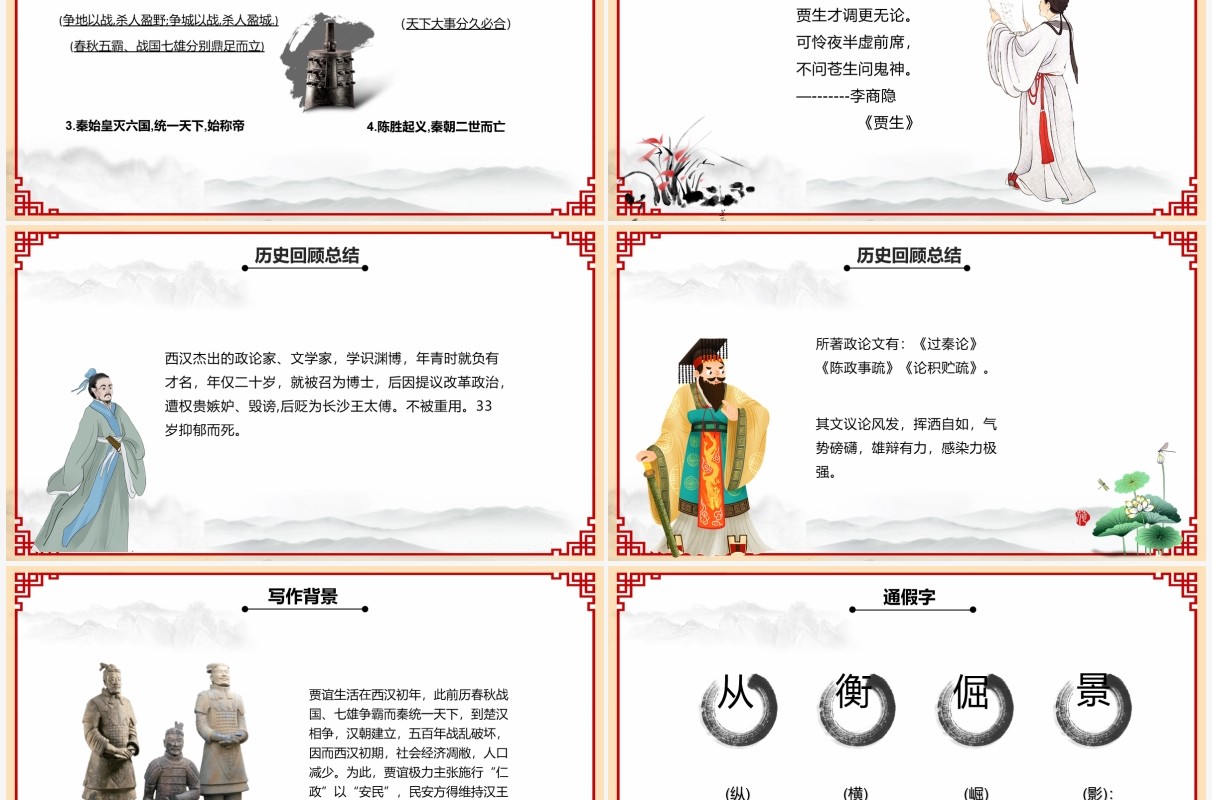 部编版高中语文必修三过秦论课件PPT模版