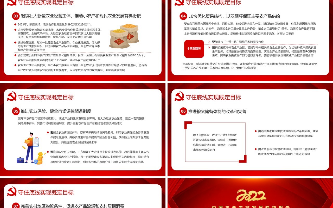 红色简约保障农业农村优先发展PPT模板