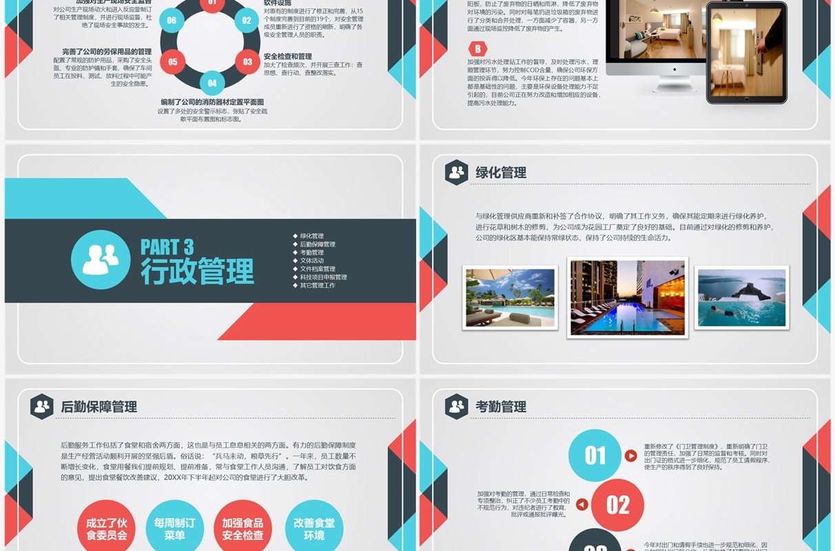 2022时尚炫彩人事行政部门年终工作总结汇报PPT模板