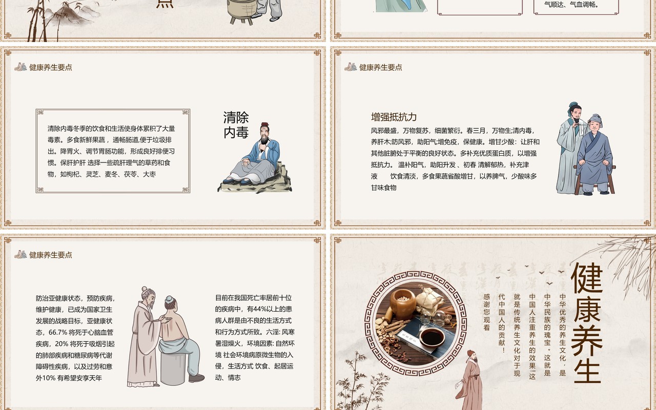 中华优秀健康养生文化动态PPT模板