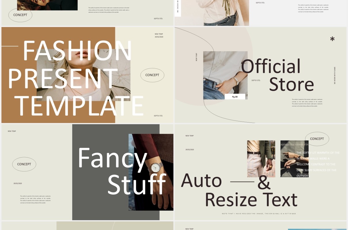 柔和企业公司电子画册宣传PPT模板softly lookbook style design powerpoint
