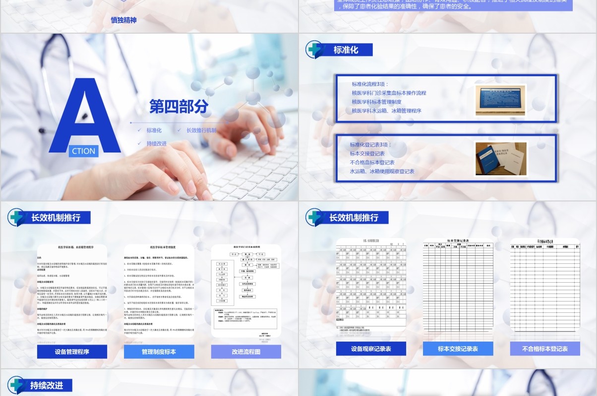 蓝色简约医院护理pdca循环品管圈案例汇报PPT模板