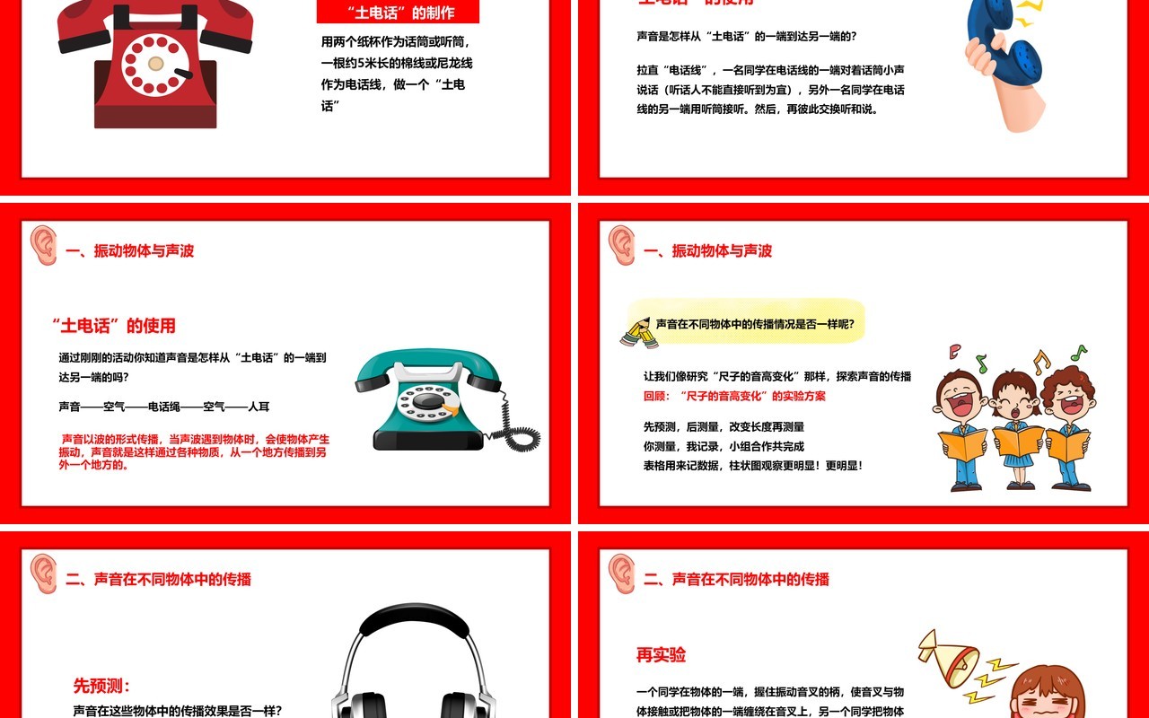 教科版四年级科学上册声音的传播课件PPT模板