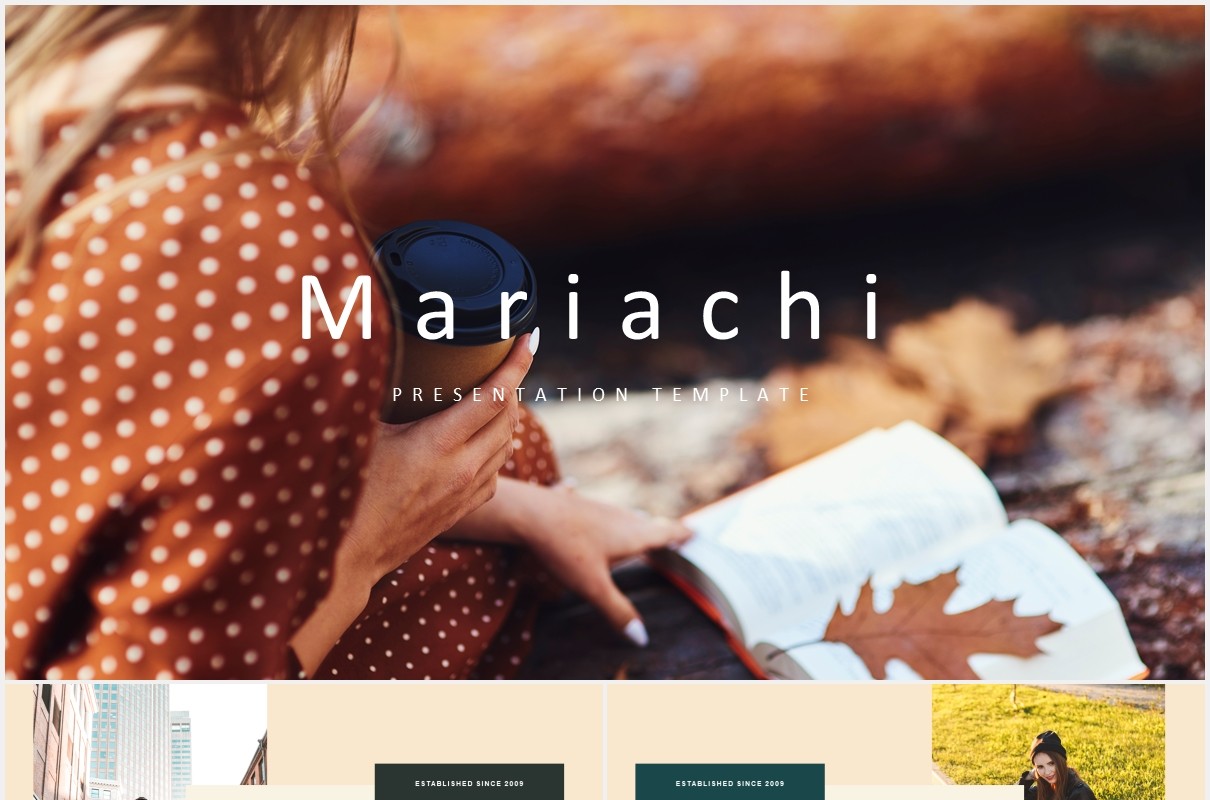 时尚模特摄影展示PPT模板MARIACHI - Powerpoint Template