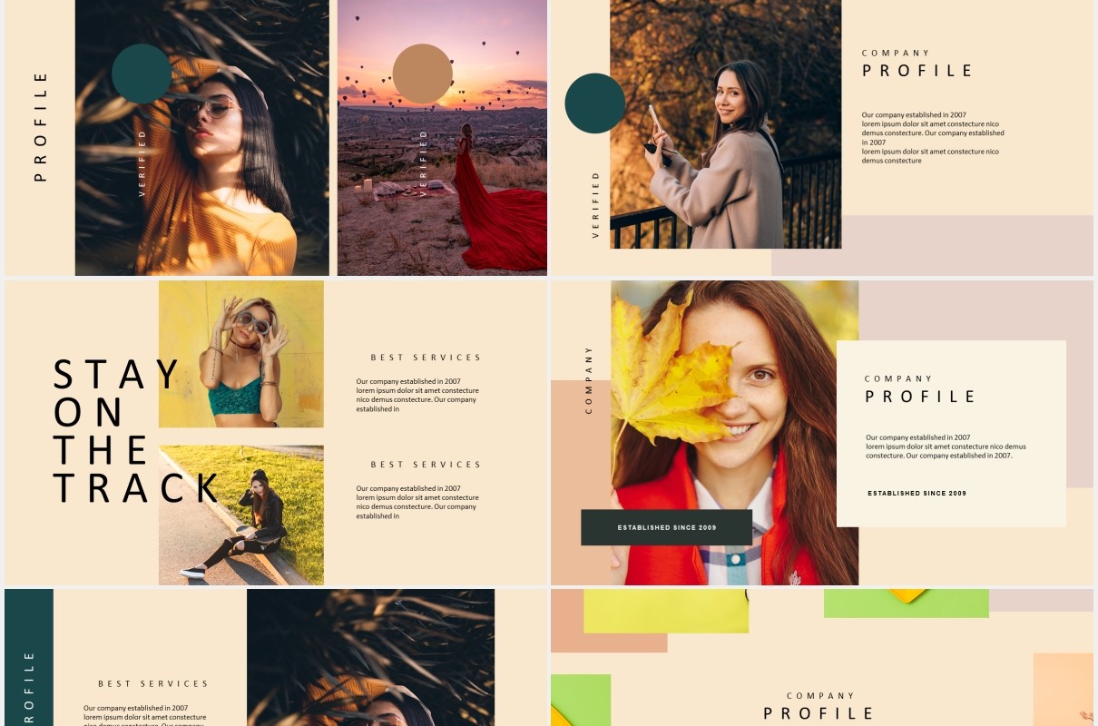 时尚模特摄影展示PPT模板MARIACHI - Powerpoint Template
