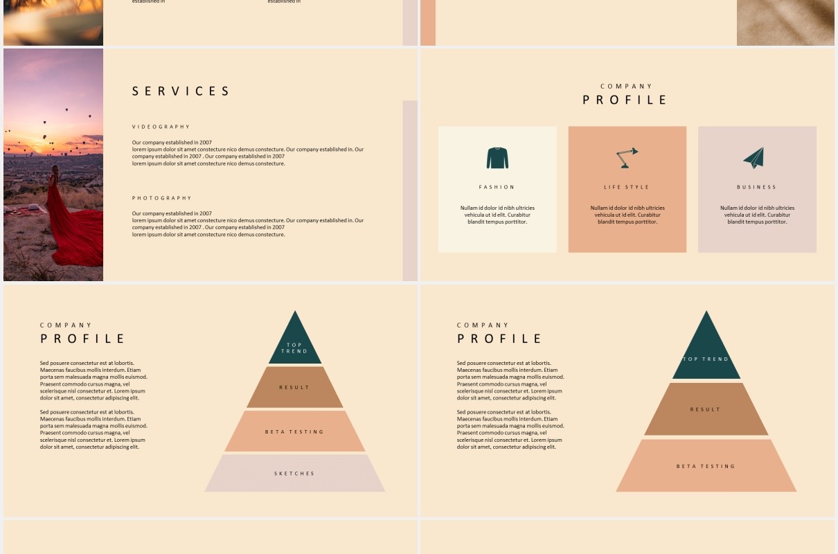 时尚模特摄影展示PPT模板MARIACHI - Powerpoint Template