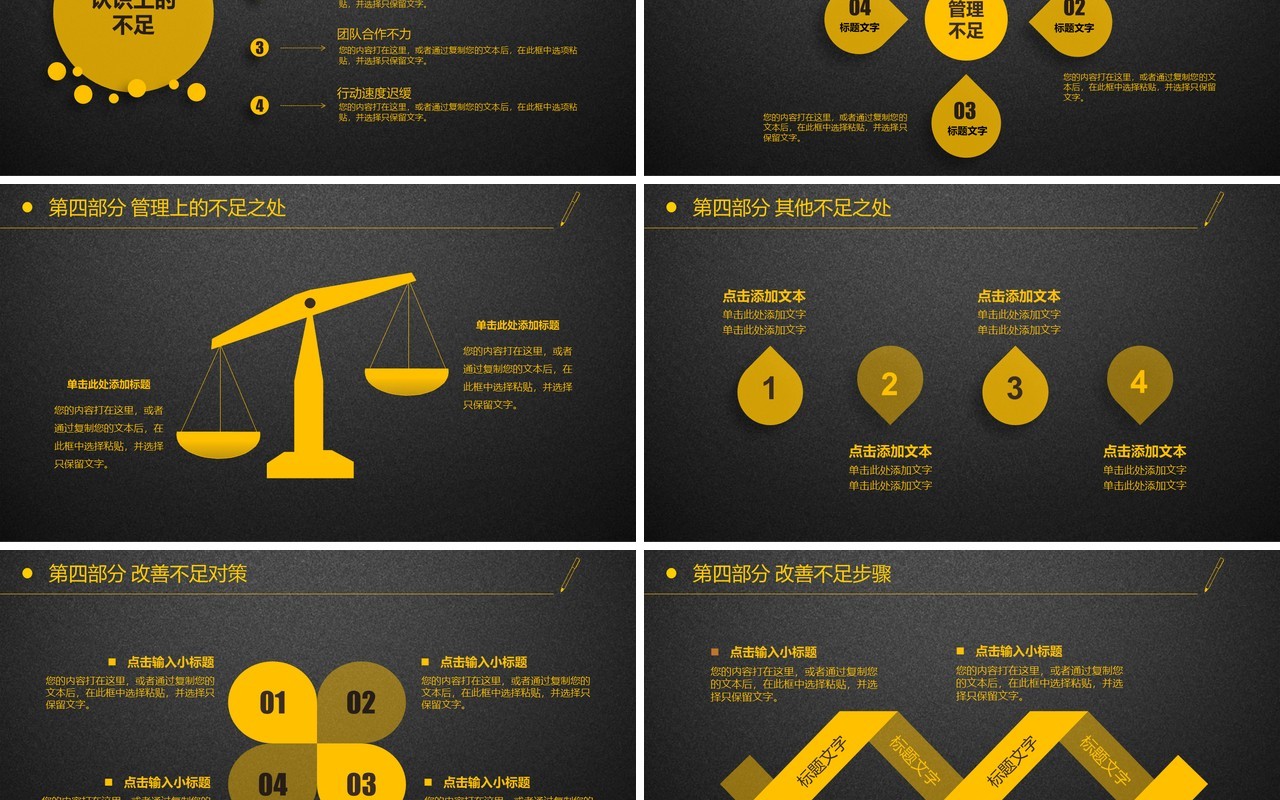 黑色黄色个人工作汇报总结ppt