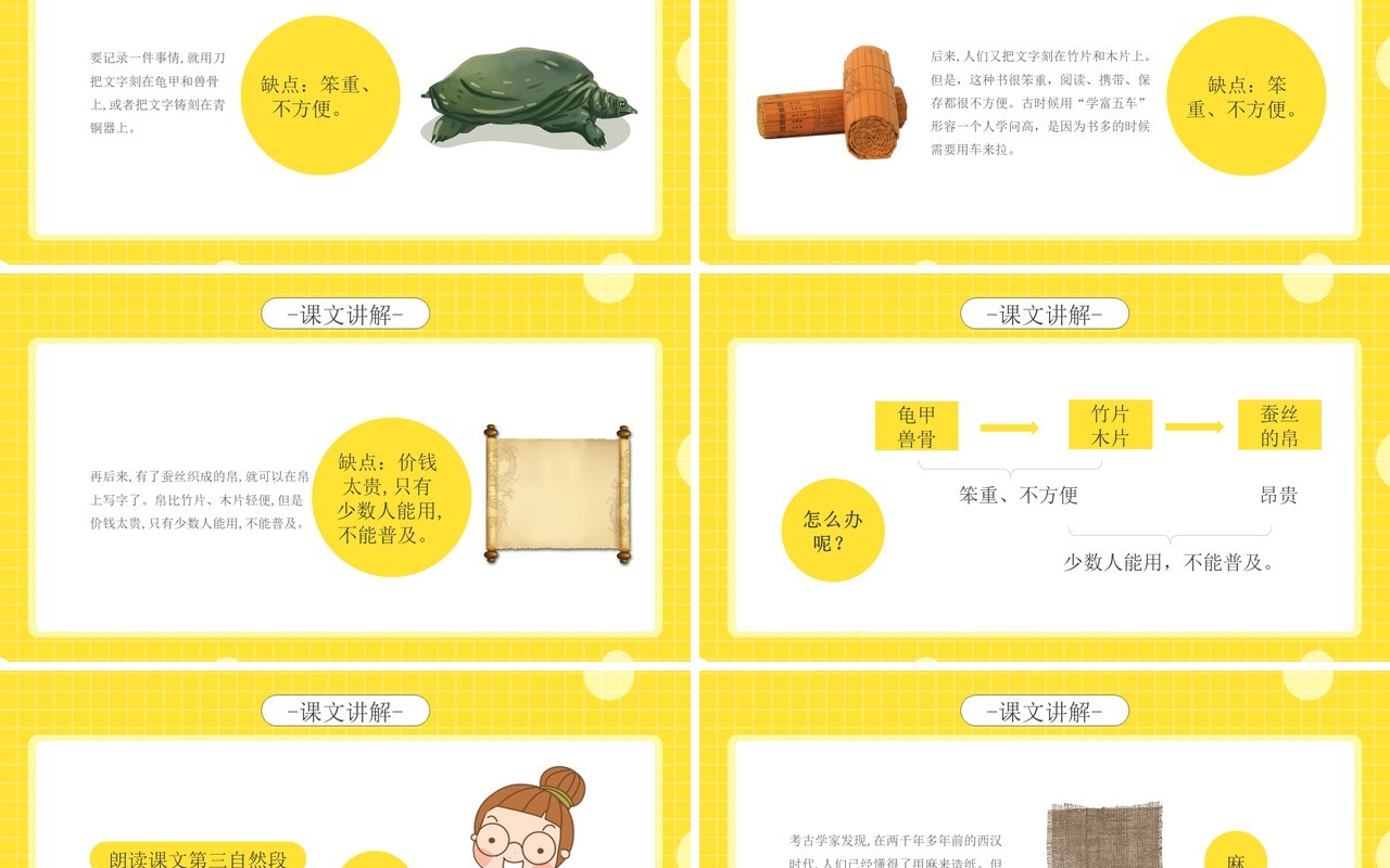部编版三年级语文下册纸的发明课件PPT模板