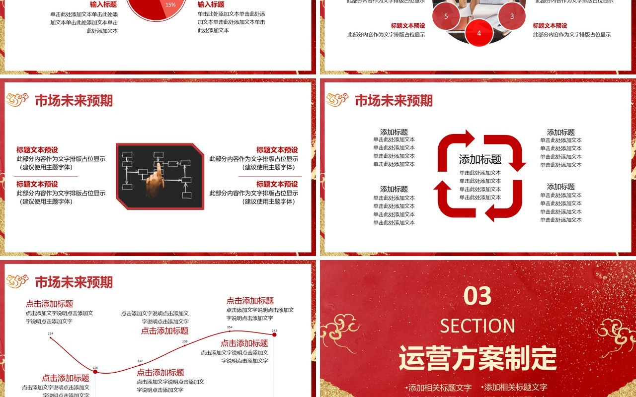 2021红色中国风企业年会公司新年工作计划报告通用PPT模板