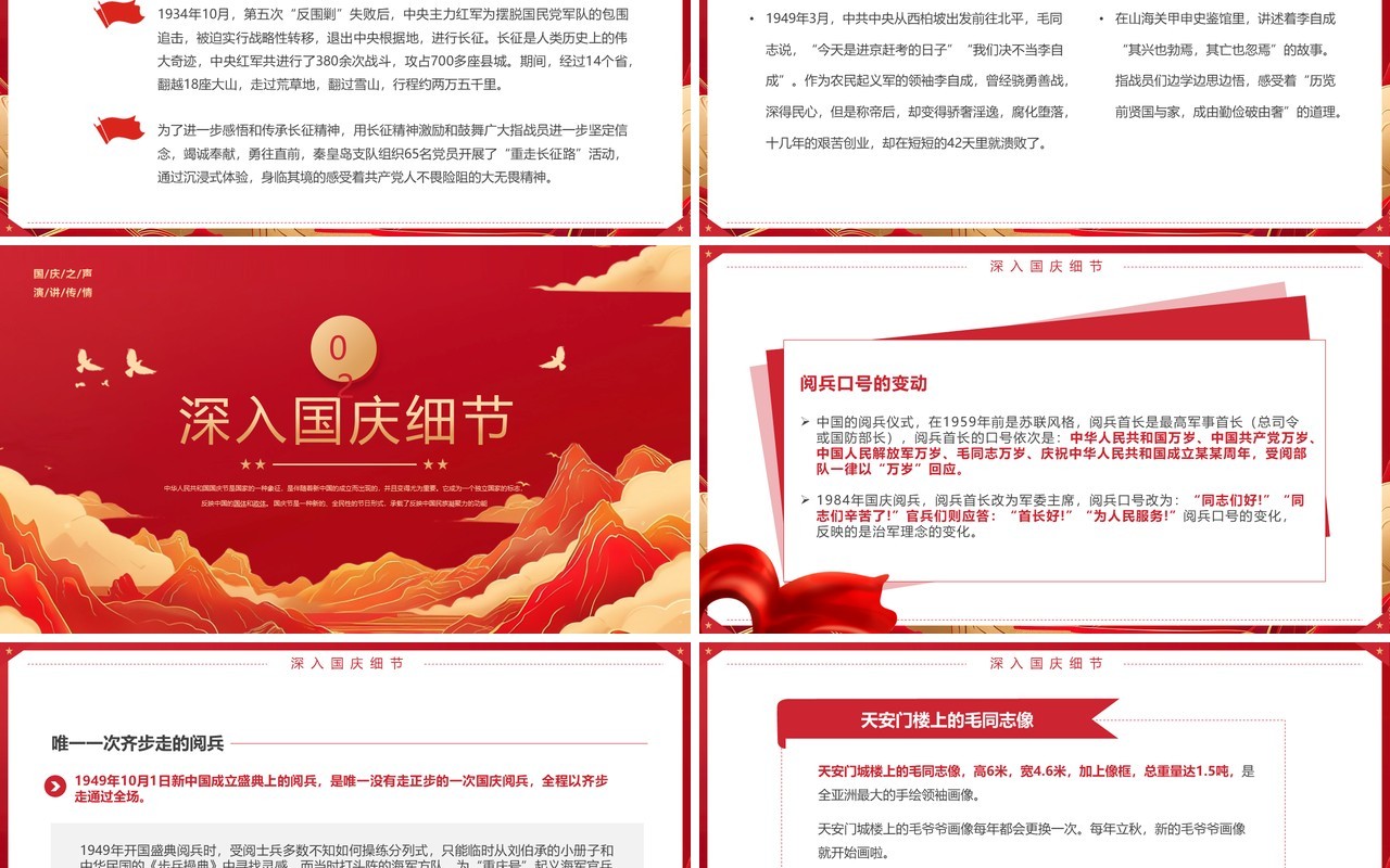红色简约中华人民共和国成立75周年演讲PPT模板