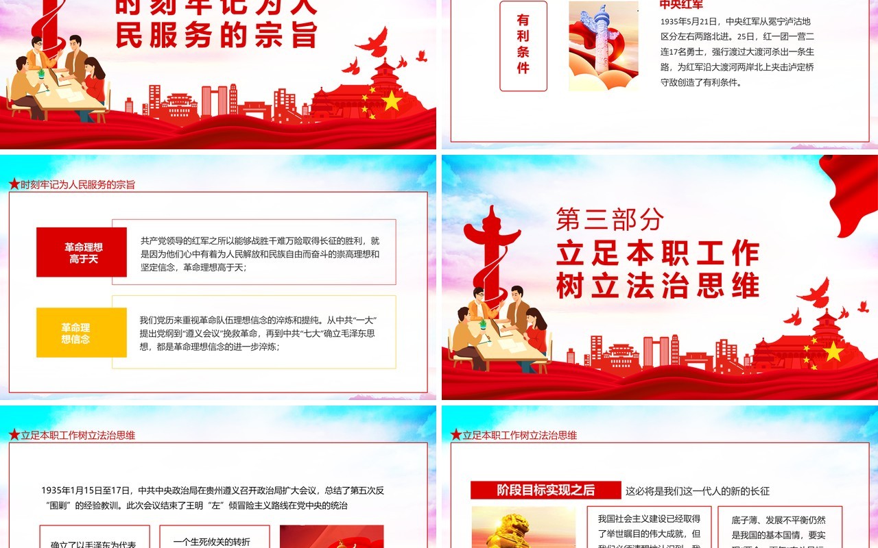 不忘初心继续前行公务员培训心得体会动态PPT模板