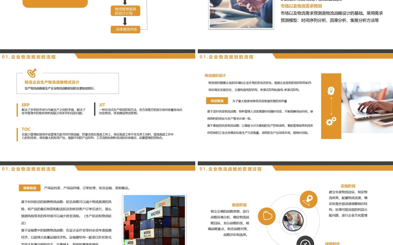 黄色简约商务物流战略规划PPT模板
