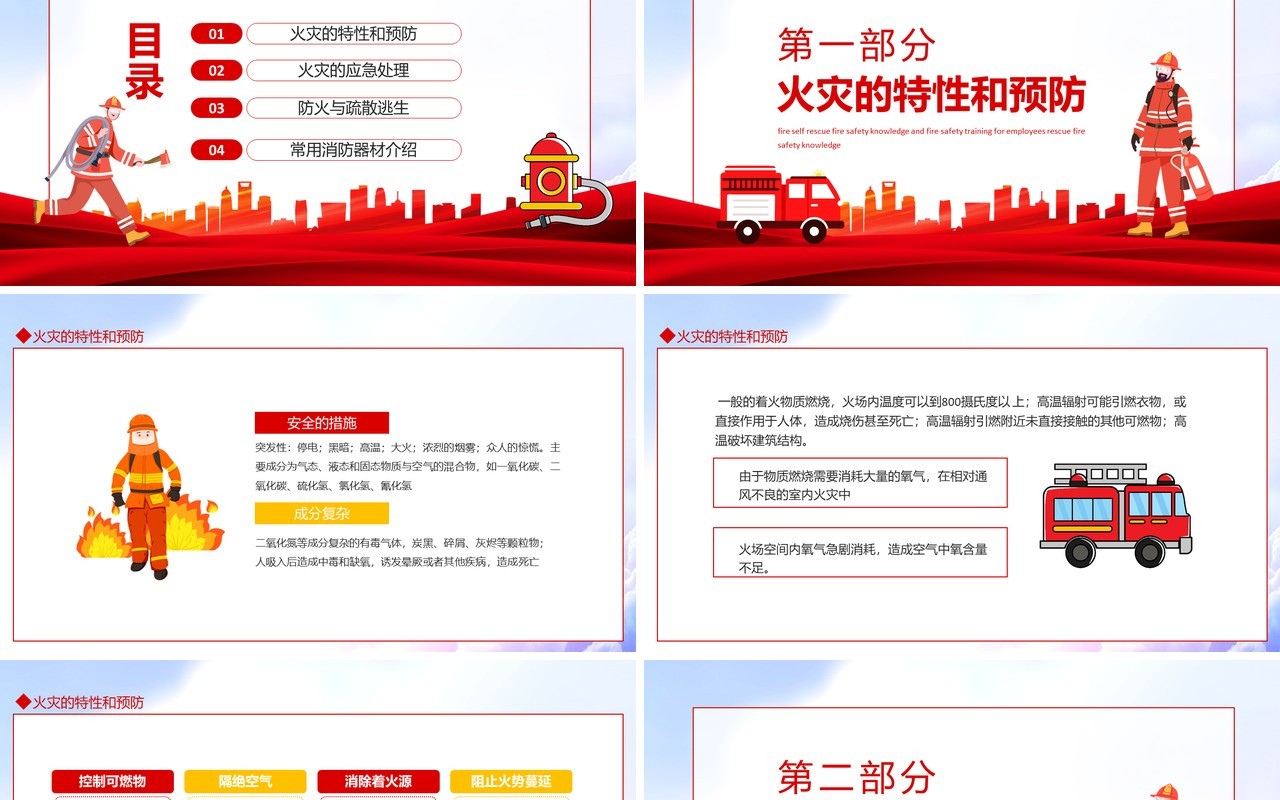 企业消防知识培训火灾自救消防安全知识员工消防安全培训动态PPT