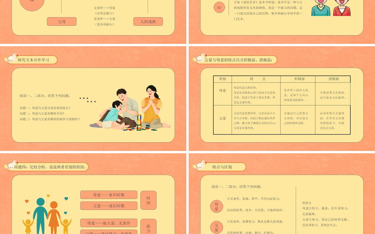 部编版高中语文必修四父母与孩子之间的爱课件PPT模板