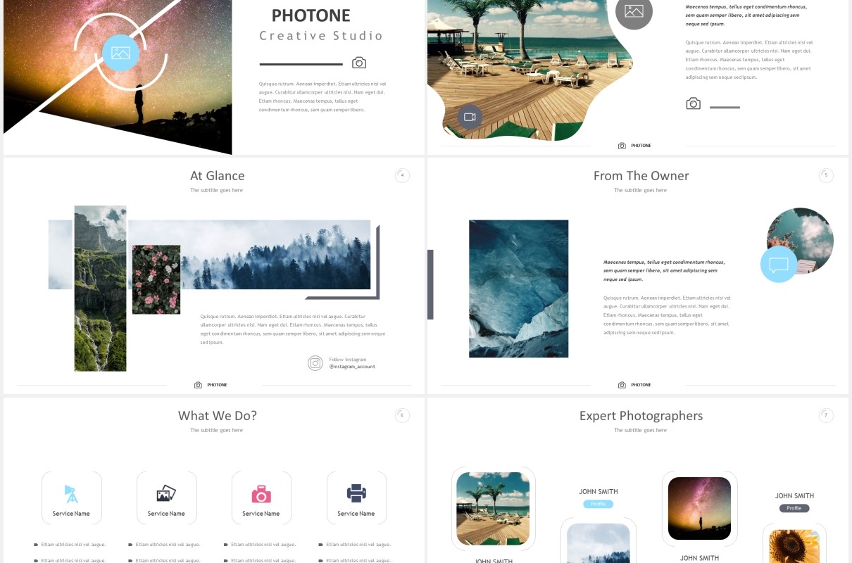 照片展示数据可视化PPT模板photone powerpoint templates