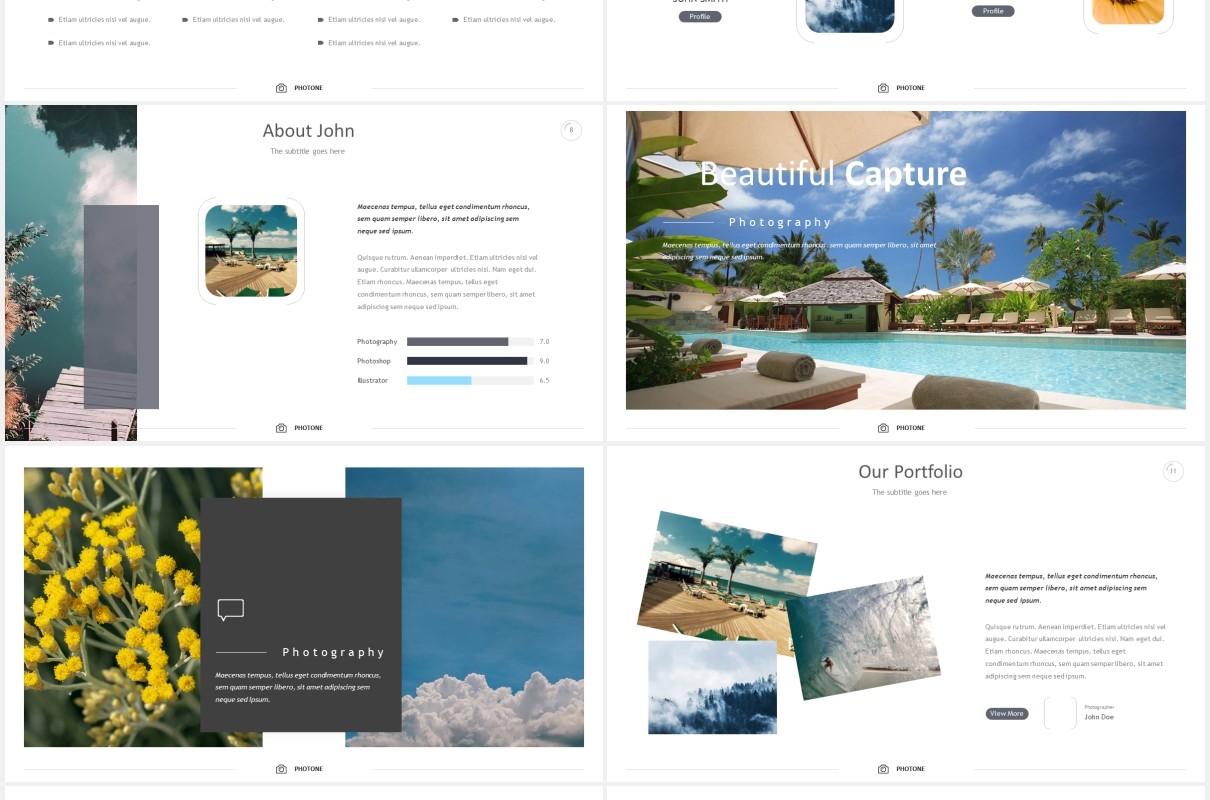 照片展示数据可视化PPT模板photone powerpoint templates