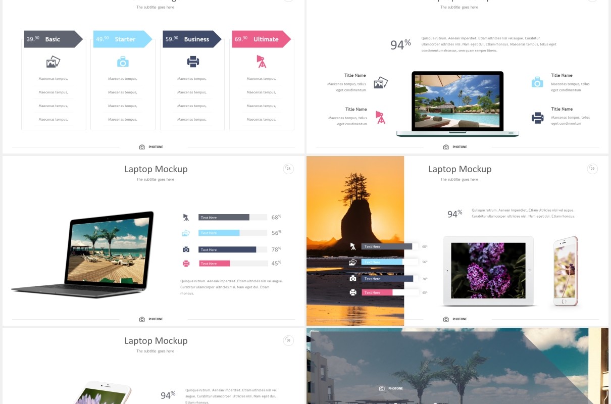 照片展示数据可视化PPT模板photone powerpoint templates