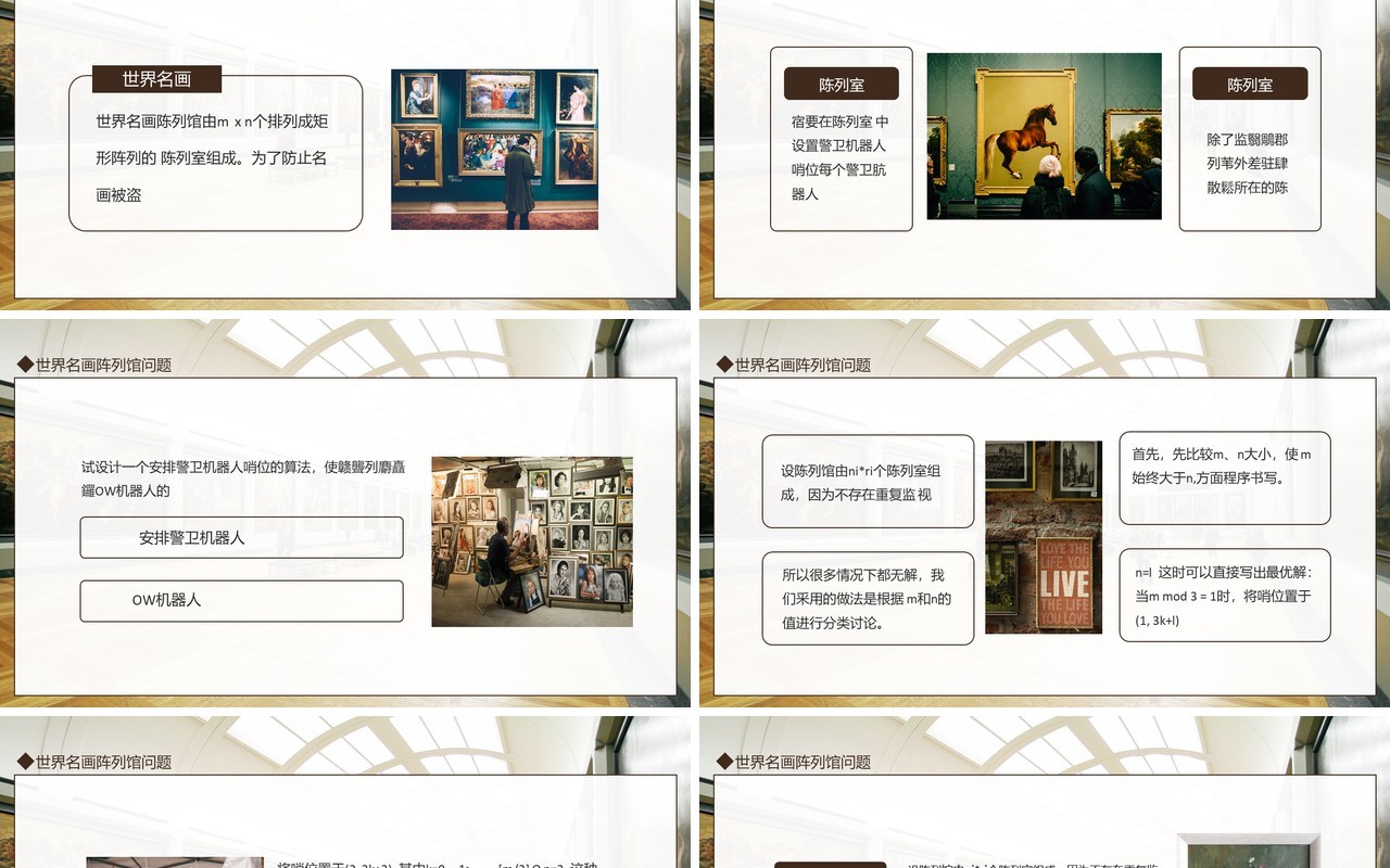 世界名画阵列馆问题动态PPT模板